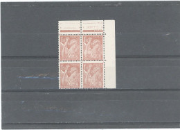 VARIÉTÉS -N°652 N** BLOC DE 4 -IMPRESSION DÉFECTUEUSE ( Cérès 652i ) - Unused Stamps