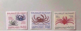 Danemark Groenland 1993 3 V Neuf ** MNH Mi 231 232 233 Crabe Crab Krabben Danmark Groenland - Crustáceos