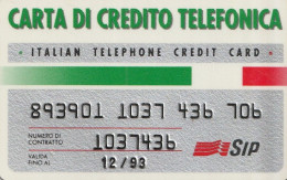 CARTA DI CREDITO TELEFONICA SIP 12/93  (CZ91 - Speciaal Gebruik