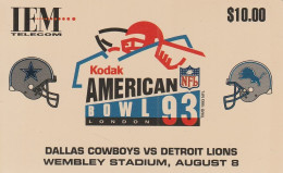 PREPAID PHONE CARD USA  AMERICAN BOWL 93 (CZ81 - Sonstige & Ohne Zuordnung