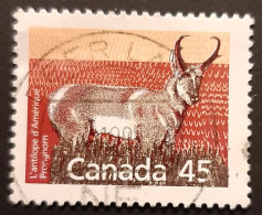 Canada 1990 USED Sc.#1172d  45c,  Perf. 13.1  Pronghorn - Usati