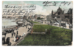 Postcard UK England Lancashire Morecombe Promenade Looking West Posted 1906 To Snyder Syracuse Indiana IN USA - Otros & Sin Clasificación