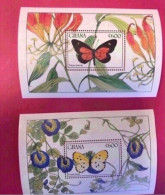 GHANA 1990 2 Bloc Neuf ** MNH -  Farfalle Papillons Butterflies Mariposas Schmetterlinge Butterflies Of GHANA - Papillons