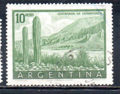 ARGENTINA 1954 1959 1955 CLIFFS OF HUMAHUACA 10p USED USADO OBLITERE' - Gebraucht