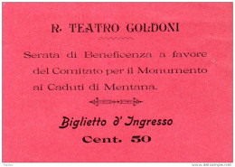 BIGLIETTO D'INGRESSO  TEATRO  GOLDONI - Tickets D'entrée