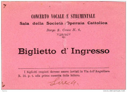 BIGLIETTO D'INGRESSO  CONCERTO VOCALE BORGO S. CROCE - Tickets D'entrée