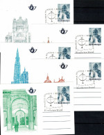 Belg. 1985 - BK 34/38 - Pausbezoek Gestempeld /Visite Du Pape Obl. ( 3 Scans) - Geïllustreerde Briefkaarten (1971-2014) [BK]