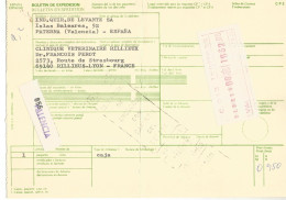 VALENCIA BOLETIN PAQUETE POSTAL ATM FRAMA MAQUINA C013 1-8-1989 DE 1632 PTS - Lettres & Documents