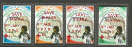 NIGERIA BIAFRA YVERT NUM. 39/42 ** SERIE COMPLETA SIN FIJASELLOS SOBRE CARGA CRUZ ROJA 1970 - Nigeria (1961-...)