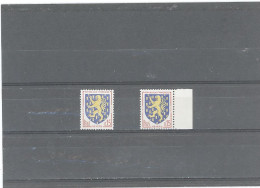 VARIÉTÉS -N°1354 N** 0,15 -ARMOIRIES DE NEVERS -LANGUE  ET GRIFFES DU LION BLANCHE AU LIEU DE ROUGE - Ungebraucht