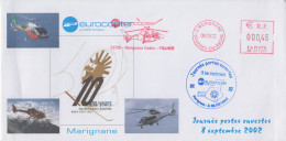 Enveloppe    FRANCE    EUROCOPTER     Journée   PORTES  OUVERTES     MARIGNANE    2002 - Hélicoptères