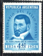 ARGENTINA 1956 CENTENARY OF ARGENTINE POSTAGE STAMP JUAN G. PUJOL 4.40p MH - Ongebruikt