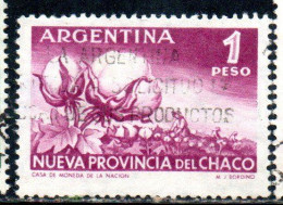 ARGENTINA 1956 ELEVATION OF THE TERRITORIES LA PAMPA CHACO AND MISIONES TO PROVINCES COTTON PLANT HARVEST 1p USED USADO - Gebraucht