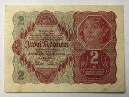 Billet De Collection 2 Kronen 1922 Autriche Avec Dessin Au Dos - Austria