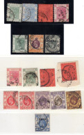 China Hong Kong, Canton Classic Lot Of 17 Used Stamps Including Over Printed Stamps - Usati