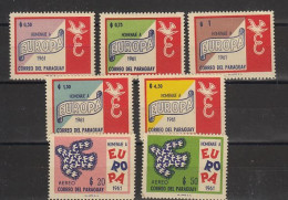 Europa 1961 Paraguay 7v Perforated ** Mnh (59229) - 1961