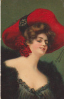 Buste De Femme Au Large Chapeau Rouge (Illustr. B. ZICKENDRAHK ??) - Autres & Non Classés