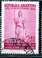 ARGENTINA 1956 FIRST ANNIVERSARY OF REVOLUTION OF LIBERATION LIBERTY 2.40p USED USADO OBLITERE' - Usati