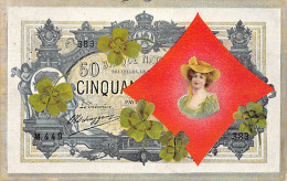 Belgique - Billet De Cinquante Francs - Femme - Reine De Carreau - Monnaies (représentations)
