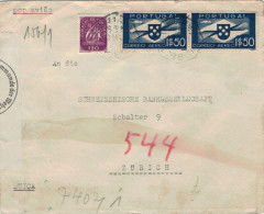 Kurt Weigel Lissabon 194? >Schweizerische Bankgesellschaft SBG Zürich - Luftpost Zensur OKW - Lettres & Documents