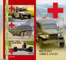 Liberia 2023 Military Ambulances, Mint NH, Health - History - Transport - Red Cross - Militarism - Automobiles - Red Cross