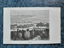 AFFICHE  -   DESSIN  -    VUE DE  MONTELIMAR   DEP 26   (  DROME ) - Affiches