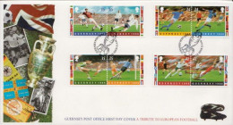 Guernsey Set On FDC - Europei Di Calcio (UEFA)