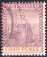 868 Trinité Tobago Britannia Four Pence (TOB-27) - Trinité & Tobago (1962-...)
