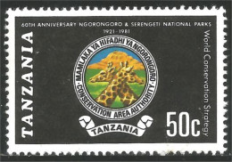 866 Tanzania Ngorongo Park Girafe Giraffe Jirafe MNH ** Neuf SC (TZN-148) - Jirafas