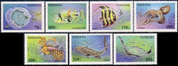 866 Tanzania Pieuvre Octopus Poissons Fish Meduse Jellyfish MNH ** Neuf SC (TZN-29b) - Schildkröten