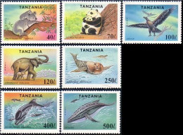 866 Tanzania Phoque Baleine Seal Whale Bear Panda Elephant Elefante MNH ** Neuf SC (TZN-22a) - Tanzania (1964-...)