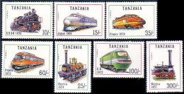 866 Tanzania Trains Locomotives MNH ** Neuf SC (TZN-3a) - Tanzania (1964-...)