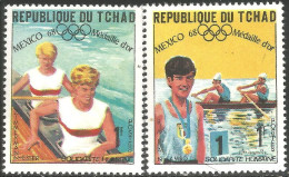 855 Tchad Aviron Rowing Mexico Olympiques 1968 MNH ** Neuf SC (TCD-39a) - Chad (1960-...)