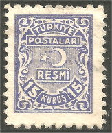 890 Turquie 1948 Official 15k Violet (TUR-22) - Usados