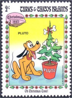 886 Turks Caicos Sapin Noel Christmas Tree Pluto Os Bone MNH ** Neuf SC (TUK-82a) - Turks- En Caicoseilanden