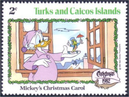 886 Turks Caicos Disney Noel Christmas Picsou Scrooge Jiminy Cricket MNH ** Neuf SC (TUK-70a) - Turks- En Caicoseilanden