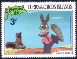 886 Turks Caicos Disney Remus Noel Christmas Rabbit Lapin Ours Bear MNH ** Neuf SC (TUK-51a) - Turks And Caicos