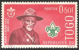 870 Togo Scout Scoutism Padpfinder Daniel Beard Sans Gomme (TGO-166a) - Togo (1960-...)