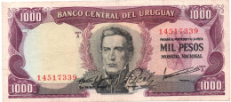 Uruguay 1000 Pesos ND 1967 Serie A P-49 Very Fine - Uruguay