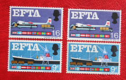 EFTA Both Sets + Phosphor (Mi 444-445 X+y Yv 480-481 + A) 1967 POSTFRIS MNH ** ENGLAND GRANDE-BRETAGNE GB GREAT BRITAIN - Nuevos