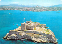 13 - Marseille - Vue Aérienne Du Château D'If - Dans Le Fond, Basilique Notre Dame De La Garde - Château D'If, Frioul, Iles ...