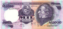 Uruguay 1000 Pesos ND 1981 Serie B P-64 AUNC - Uruguay