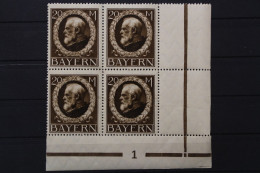 Bayern, MiNr. 109 I A, 4er Block, Ecke Rechts Unten, Postfrisch - Ungebraucht