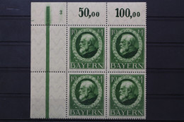 Bayern, MiNr. 108 II A, 4er Block, Ecke Links Oben, Postfrisch - Ungebraucht