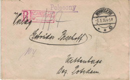 Reko Polecony Inowrocław Hohensalza 1926 > Gebrüder Bischoff Wittenberge - Dreierstreifen - Storia Postale