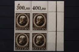 Bayern, MiNr. 109 I A, 4er Block, Ecke Rechts Oben, Postfrisch - Nuevos
