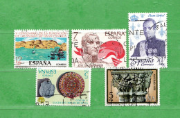 (Us6) ) SPAGNA °- 1978 -  Yv. 2125-2135-2138-2148-2149.  Usati. - Oblitérés