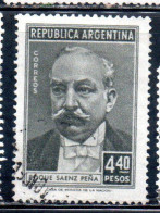 ARGENTINA 1957 ROQUE SAENZ PENA PRESIDENT 4:40p USED USADO OBLITERE' - Usados