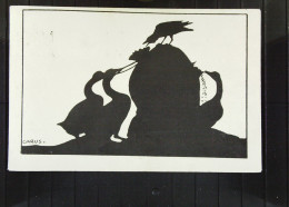 DR: Ansichtskarte - Scherenschnitt - "Vogel-Diebe" Von CARUS Aus HAMBURG Vom 27.10.1928 - Silhouettes