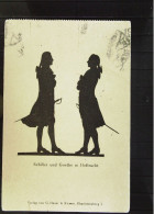 DR: Ansichtskarte - Scherenschnitt - "Schiller Und Goethe In Hoftracht"  Aus BERLIN Vom 2.11.1919 Nach Stettin - Silhouettes